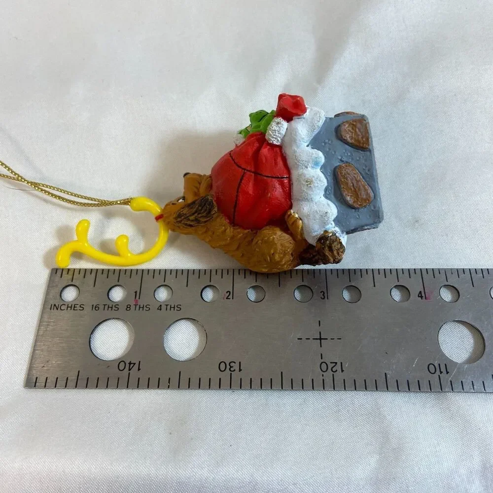 #8269 GRINCH AND DOG ON CHIMNEY CHRISTMAS ORNAMENT  4 IN
